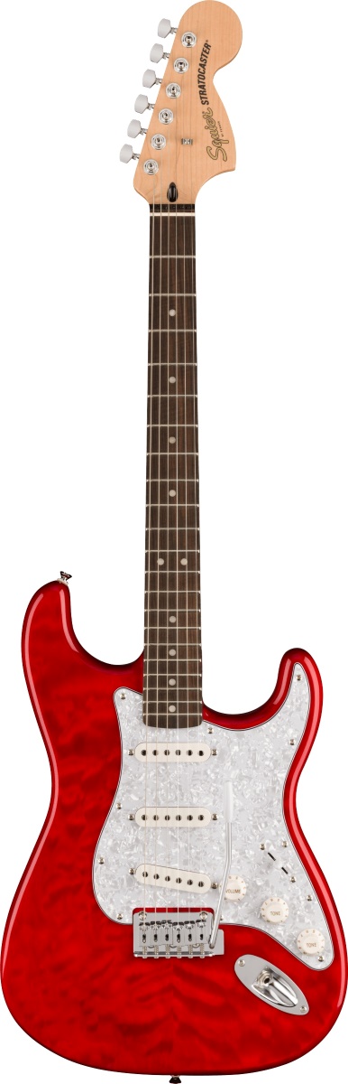 Squier Affinity Series Stratocaster QMT Crimson Red Transparent - Preview