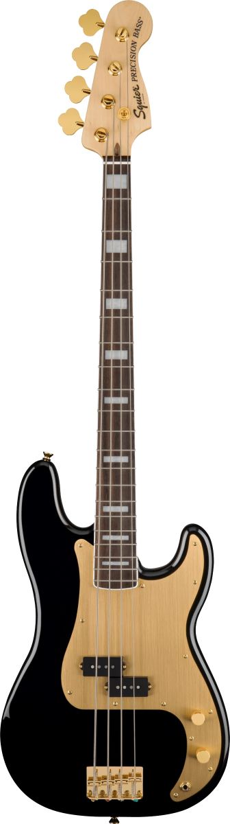 Squier 40° Anniversary Precision Bass Gold Edition Black - Preview