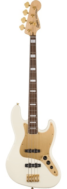 Squier 40° Anniversary Jazz Bass Gold Edition Olympic White