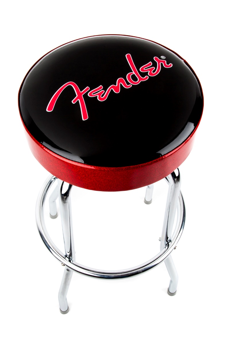 Fender Red Sparkle Logo Barstool 30