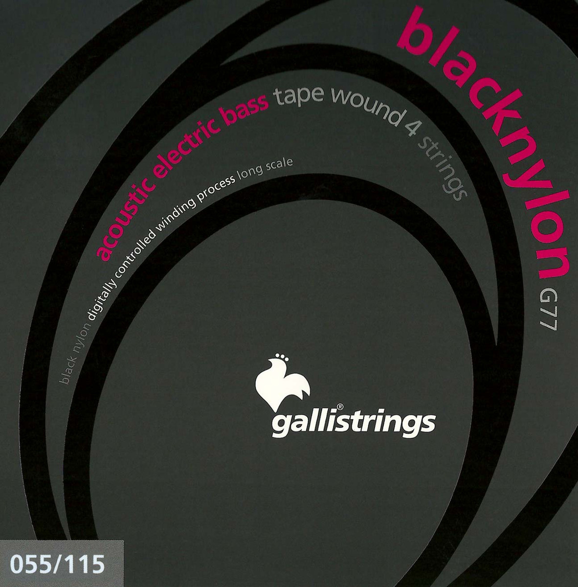 Galli G77 Black Nylon 4 Corde Per Basso