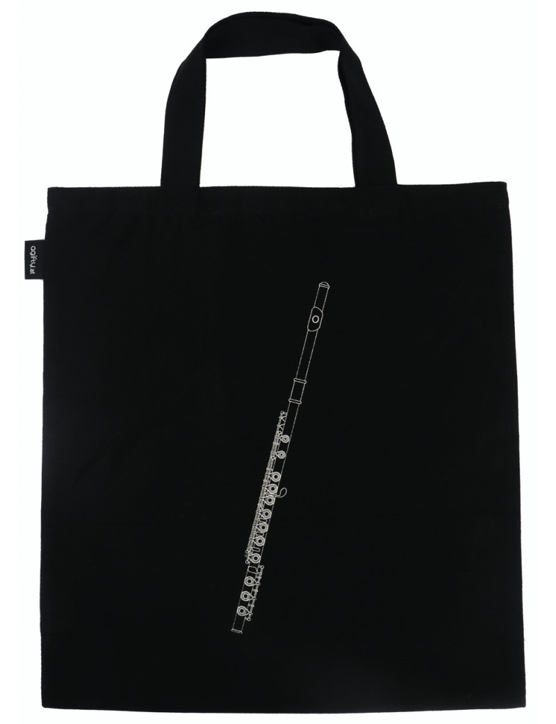 A-Gifty B 3060 borsa nera con disegno flauto silver